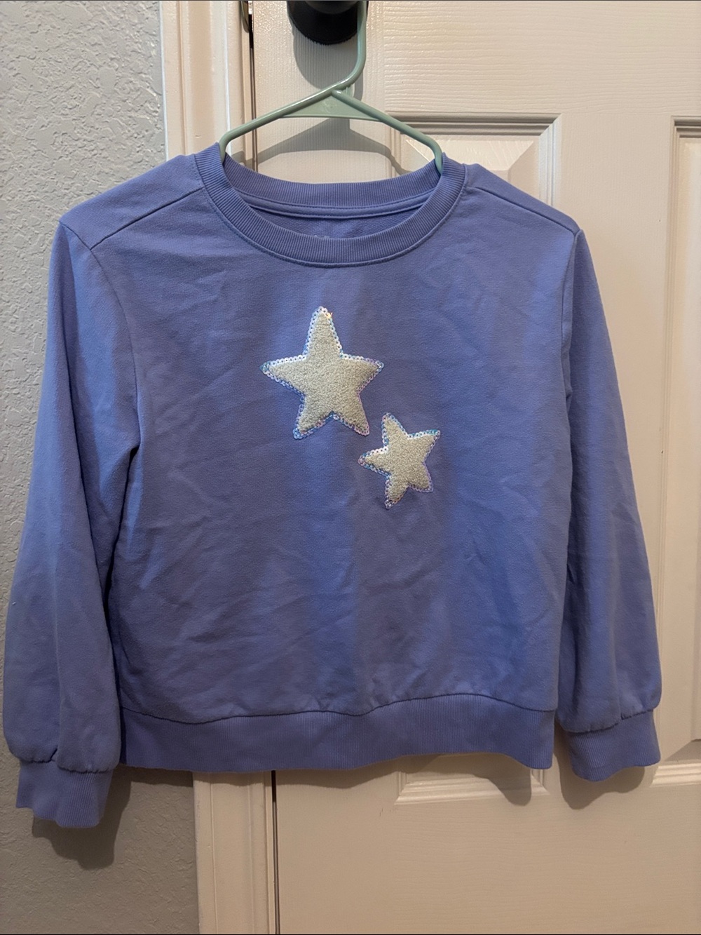 Cat & Jack Lavender Sweatshirt with Iridescent Star Sequins